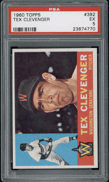 1960 Topps Tex Clevenger #392 PSA 5 front of card