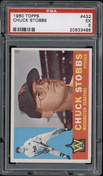 1960 Topps Chuck Stobbs #432 PSA 5 front of card