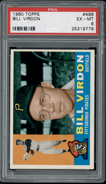 1960 Topps Bill Virdon #496 PSA 6 front of card