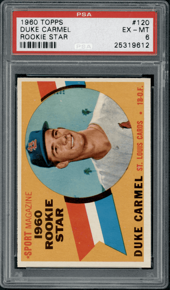 1960 Topps Duke Carmel #120 PSA 6 front of card