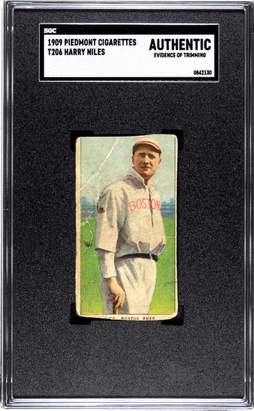 1909 T206 Harry Niles Piedmont 150 SGC A front of card