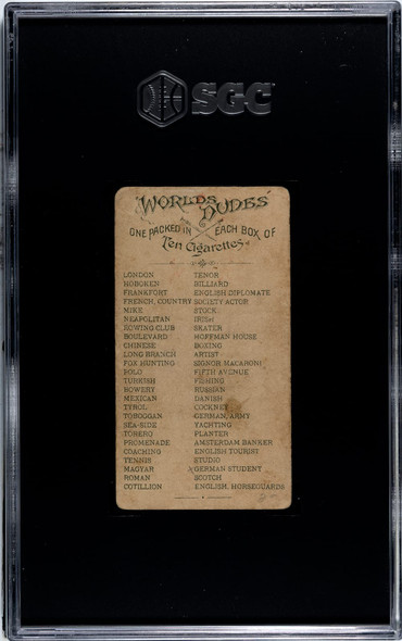 1888 N31 Allen & Ginter German Student Worlds Dudes SGC 1.5 back of card