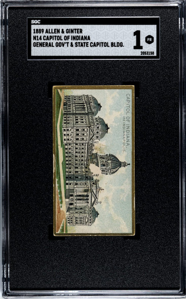 1889 N14 Allen & Ginter Capitol of Indiana Government & State Capital Buildings SGC 1 front of card