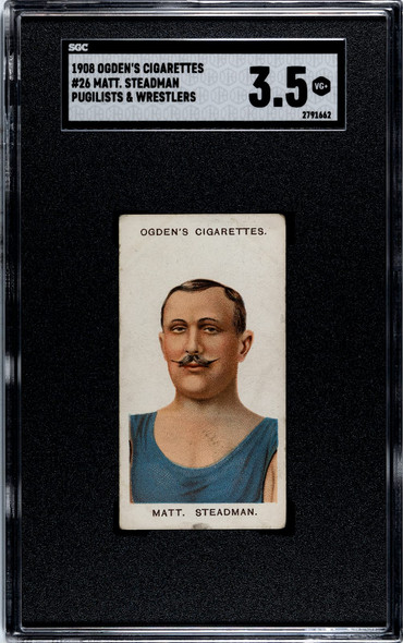 1908 Ogden's Cigarettes Matt Steadman #26 Pugilists & Wrestlers SGC 3.5 front of card