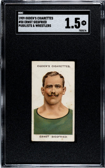 1909 Ogden's Cigarettes Ernst Siegfried #58 Pugilists & Wrestlers SGC 1.5 front of card