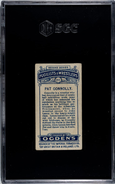 1909 Ogden's Cigarettes Pat Connolly #60 Pugilists & Wrestlers SGC 4 back of card