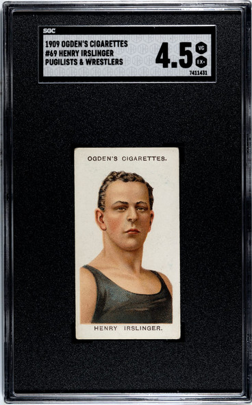 1909 Ogden's Cigarettes Henry Irslinger #69 Pugilists & Wrestlers SGC 4.5 front of card