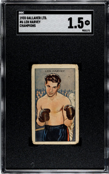 1935 Gallaher Ltd. Len Harvey #6 SGC 1.5 front of card