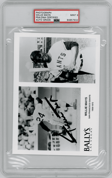 1980 T206Cards.com Willie Mays PSA 9 Auto front of card