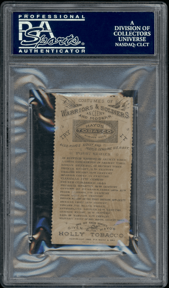 1888 N303 Mayo's Tobacco Egyptian Warrior Of Ancient Times Warriors & Soldiers PSA 2 back of card