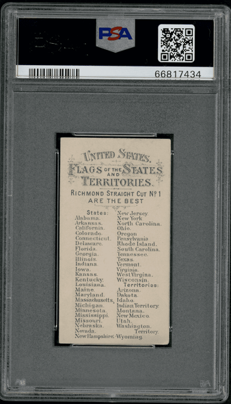 1888 N11 Allen & Ginter Missouri Flags of the States & Territories PSA 4(MC) back of card