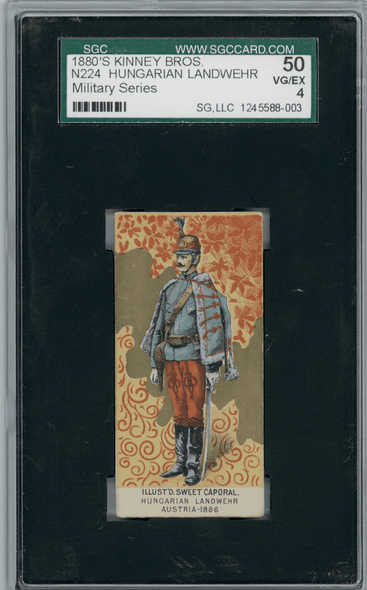 1888 N224 Kinney Bros. Hungarian Landwehr Military Series SGC 4 front of card