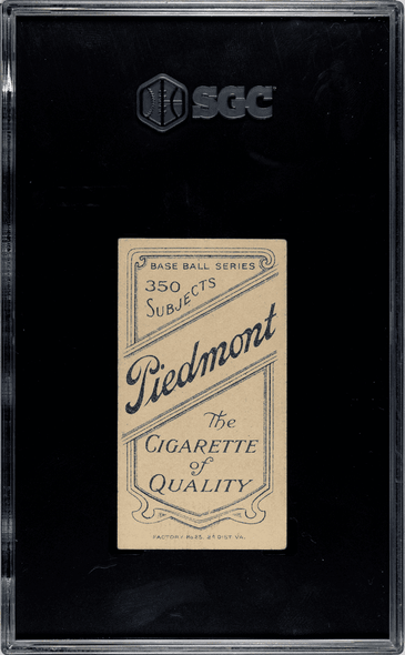 1910 T206 Billy Nattress Piedmont 350 SGC 4.5 back of card