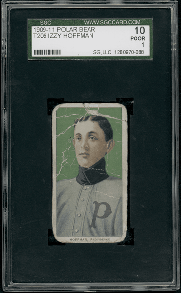 1909-11 T206 Izzy Hoffman Polar Bear SGC 1 front of card