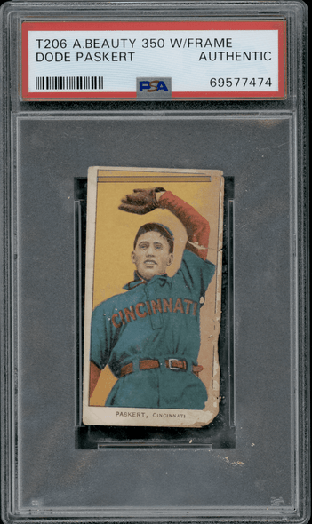 1909-11 T206 Dode Paskert With Frame American Beauty 350 PSA A front of card