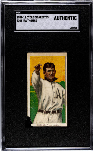 1909-11 T206 Ira Thomas Cycle SGC A front of card