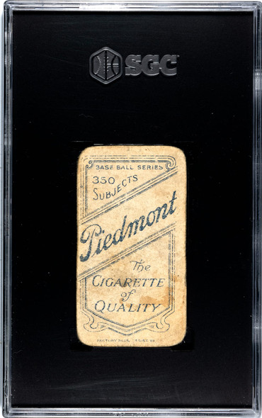 1910 T206 Jesse Tannehill Piedmont 350 SGC 1 back of card