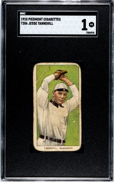 1910 T206 Jesse Tannehill Piedmont 350 SGC 1 front of card