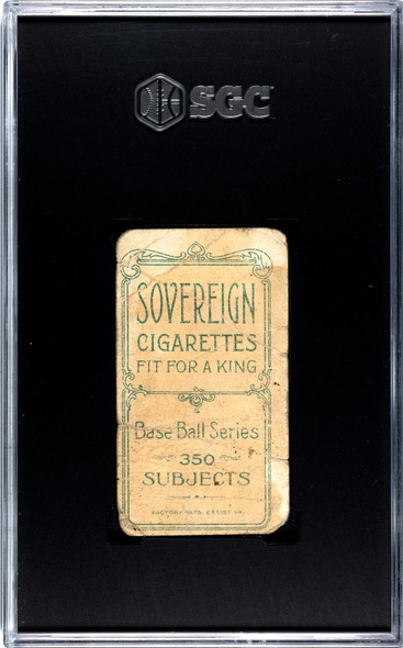 1910 T206 Joe Dunn Sovereign SGC 1 back of card
