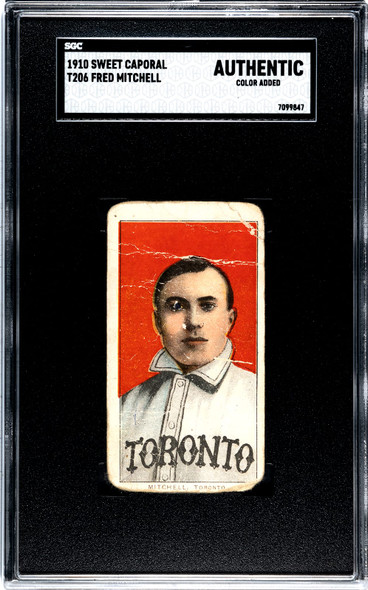 1910 T206 Fred Mitchell Sweet Caporal 350 SGC A front of card