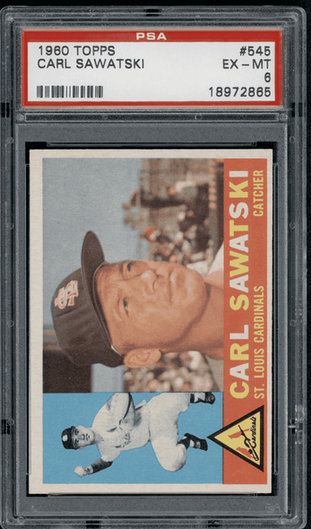 1960 Topps Carl Sawatski #545 PSA 6 front of card