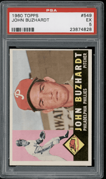 1960 Topps John Buzhardt #549 PSA 5 front of card