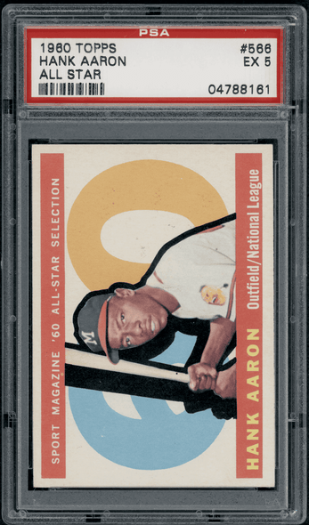 1960 Topps Hank Aaron All Star #566 PSA 5 front of card