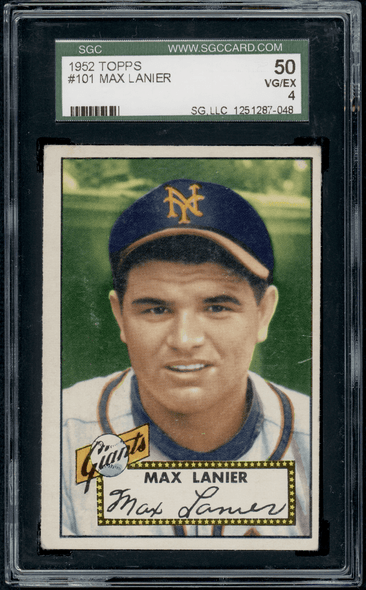 1952 Topps Max Lanier #101 SGC 4 front of card