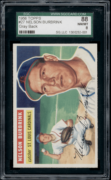 1956 Topps Nelson Burbrink #27 SGC 8 front of card