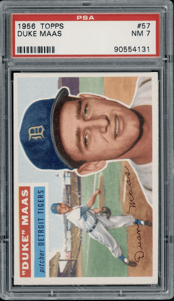 1956 Topps Duke Maas #57 PSA 7 front of card