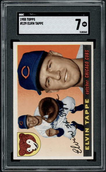 1955 Topps Elvin Tappe #129 SGC 7 front of card