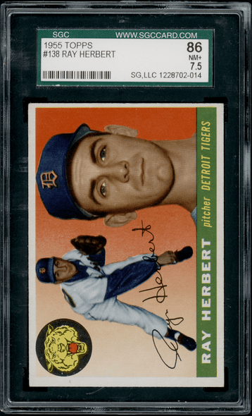 1955 Topps Ray Herbert #138 SGC 7.5 front of card