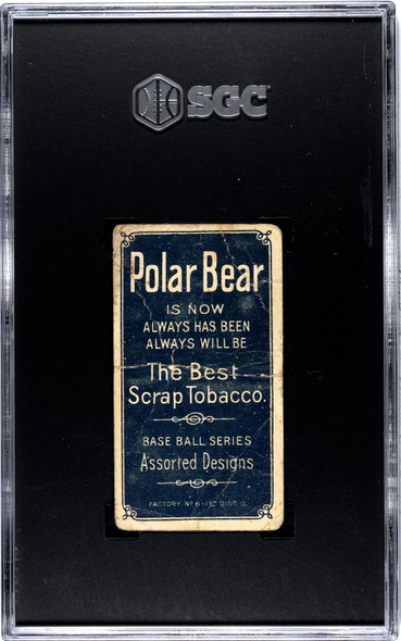 1909 T206 Bob Rhoades Right Arm Extended Polar Bear SGC 1 back of card