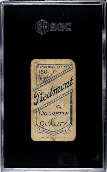 1909 T206 John McGraw Portrait, No Cap Piedmont 150 SGC 1 back of card