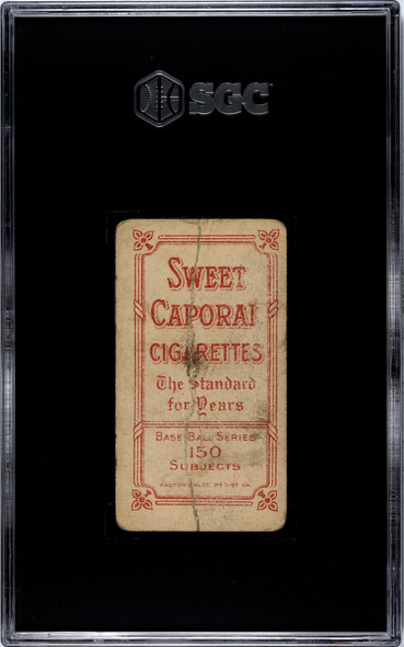 1909 T206 Joe Birmingham Sweet Caporal 150 SGC 1 back of card