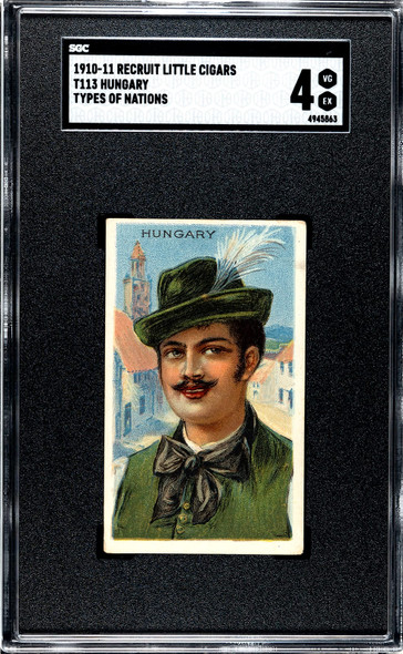 1910 T113 Types of All Nations Hungary Recruit Little Cigars SGC 4 front of card