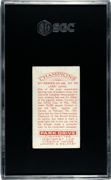 1935 Gallaher Ltd. Larry Gains #38 Champions SGC 4.5 back of card