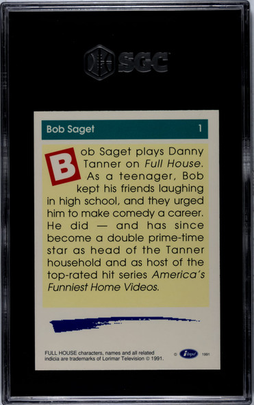 1991 Impel Laffs Bob Saget #1 SGC 9 back of card