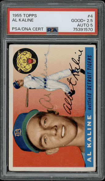 1955 Topps Al Kaline #4 PSA 2.5 Auto 5 front of card