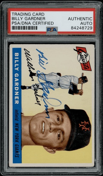 1955 Topps Billy Gardner #27 PSA Authentic Auto front of card