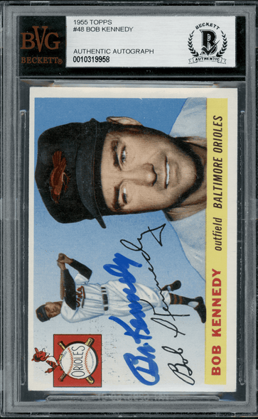 1955 Topps Bob Kennedy #48 BVG Authentic Auto front of card