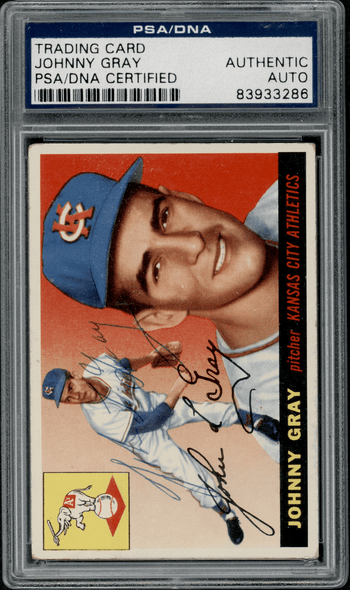 1955 Topps Johnny Gray #101 PSA Authentic Auto front of card