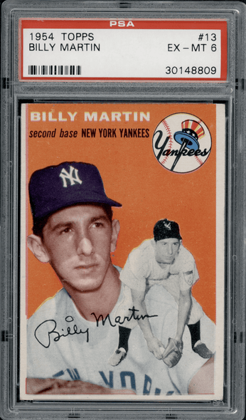 1954 Topps Billy Martin #13 PSA 6 front of card