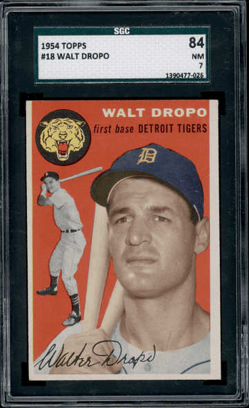 1954 Topps Walt Dropo #18 SGC 7 front of card