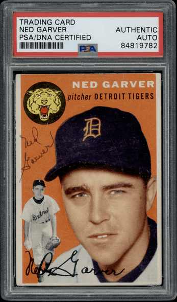 1954 Topps Ned Garver #44 PSA Authentic Auto front of card