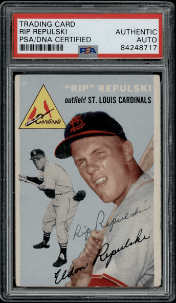 1954 Topps Rip Repulski #115 PSA Authentic Auto front of card