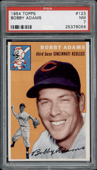 1954 Topps Bobby Adams #123 PSA 7 front of card