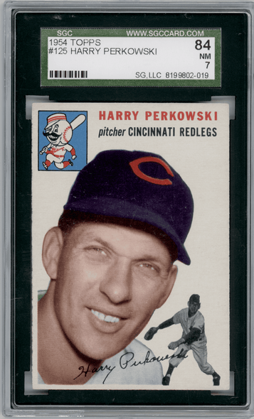 1954 Topps Harry Perkowski #125 SGC 7 front of card