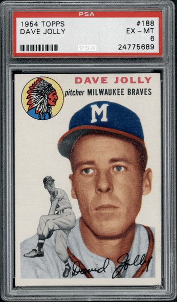 1954 Topps Dave Jolly #188 PSA 6 front of card