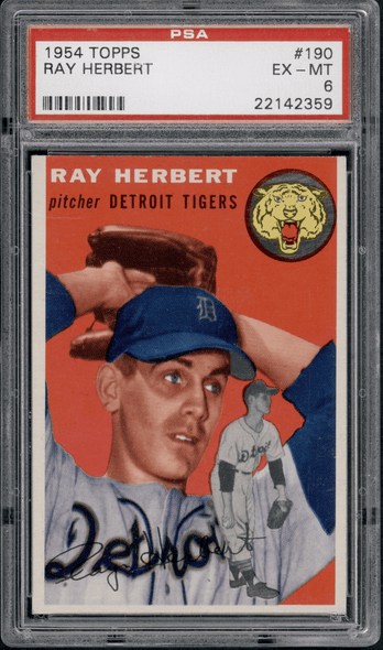 1954 Topps Ray Herbert #190 PSA 6 front of card